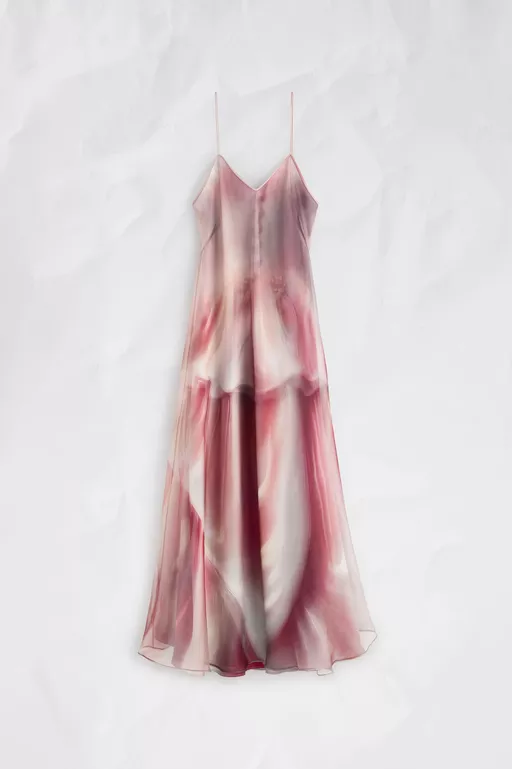 Trompe L'Oeil Organza Slip Dress - Midi Dress