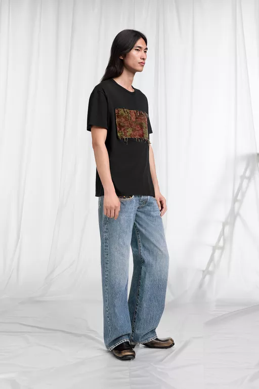 T-Shirt aus Baumwolle mit Tapestry Aufn&auml;her - T-Shirts