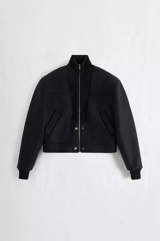 Virgin Wool Bomber Jacket - Jackets
