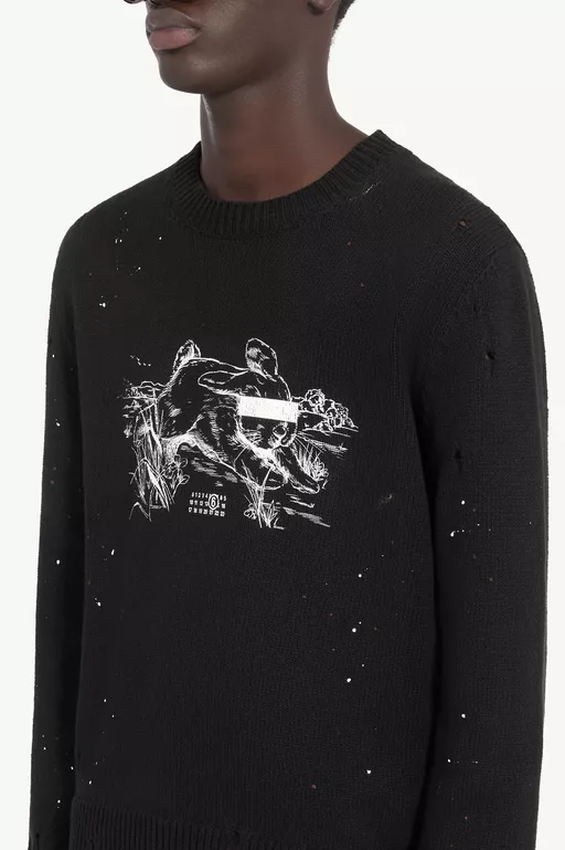 White Rabbit Print Jumper - Knitwear