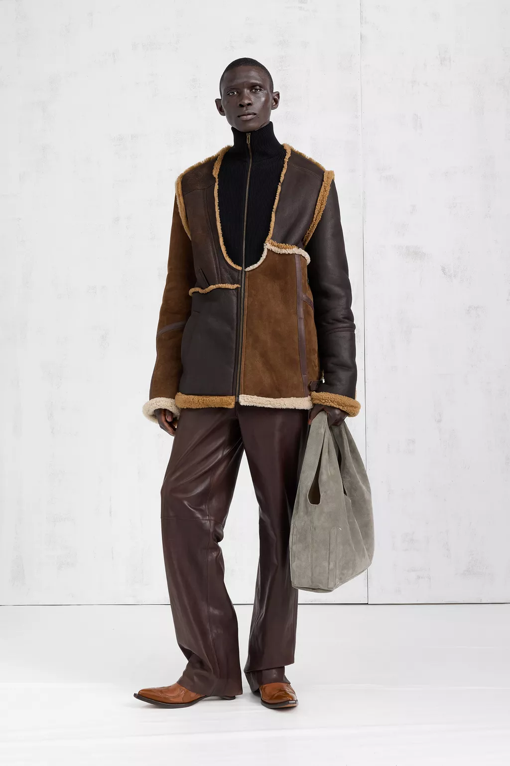 Brown Lamb Fur Jacket | Maison Margiela Official