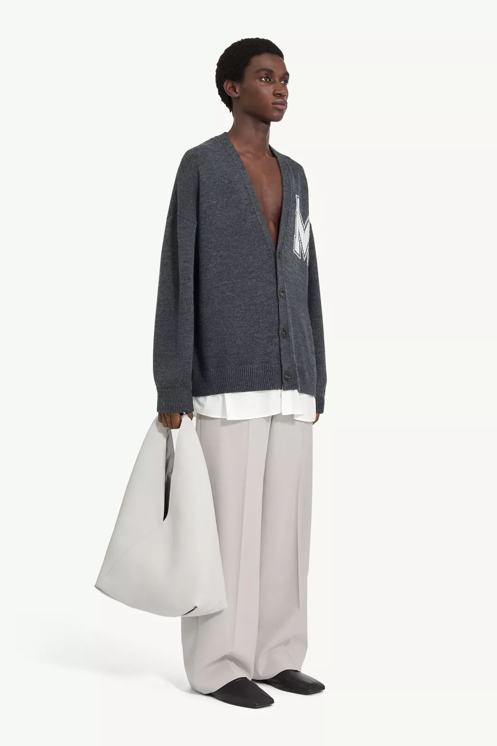 Gray Two-in-one knit cardigan | MM6 Official