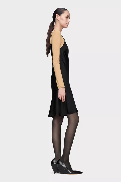 Silk Slip Mini Dress - Midi Dress