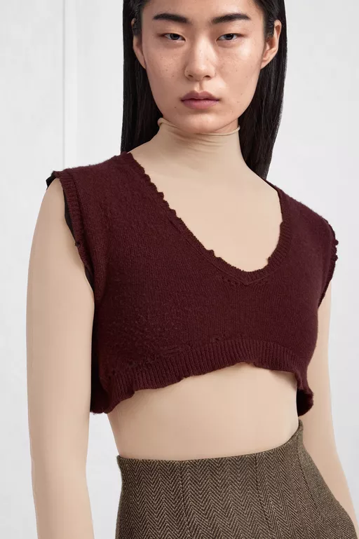 Lived-In Raw-Edge Knit Vest - Waistcoats