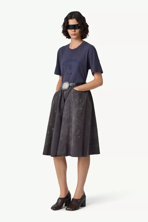 Gathered denim skirt - Midi Skirts