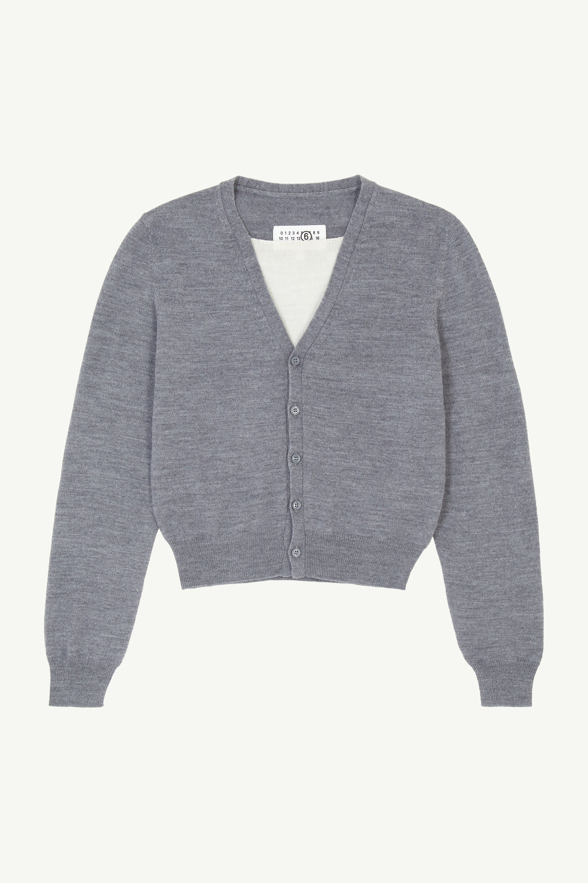Mm6 Maison Margiela Cotton Cardigan In Grey Melange