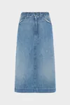 Bleu vintage moyen - Jupe midi en denim