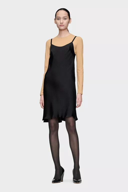 Silk Slip Mini Dress - Midi Dress