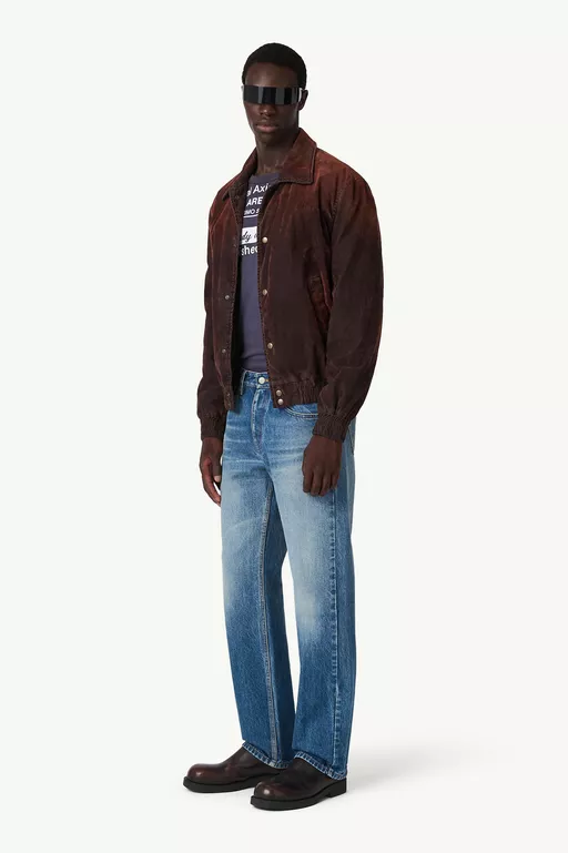 Overdyed flocked denim jacket - Jackets