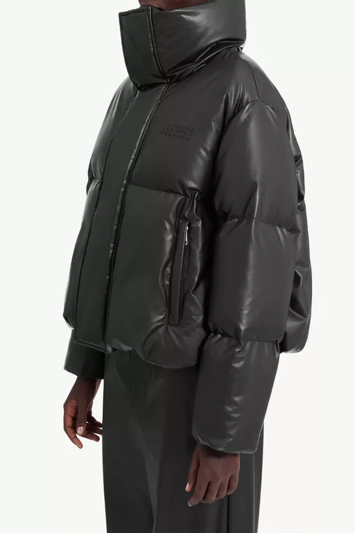 Padded faux leather jacket - Jackets