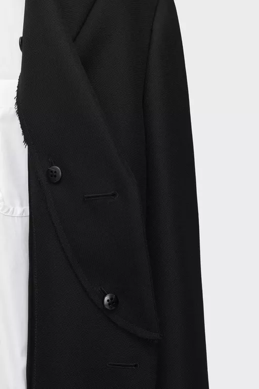 Folded Collar Wool Overcoat - Coats