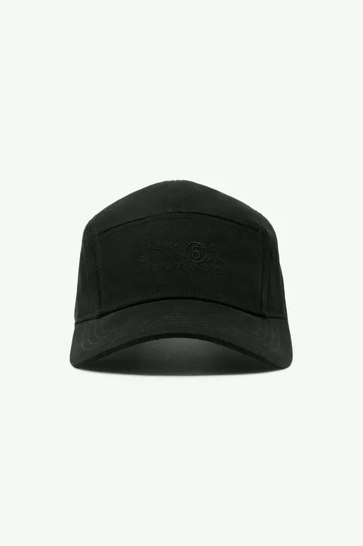 Black Cotton canvas cap | MM6 Official