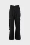 Schwarz - Satinhose mit Patchwork