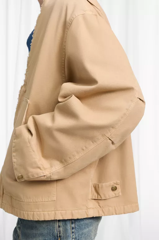 V-Neck Cotton Jacket - Jackets