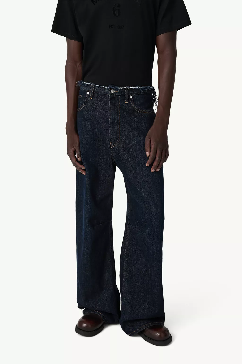 Blue Wide-leg denim jeans | MM6 Official