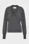 Gris - Jersey de punto retorcido con cuello redondo