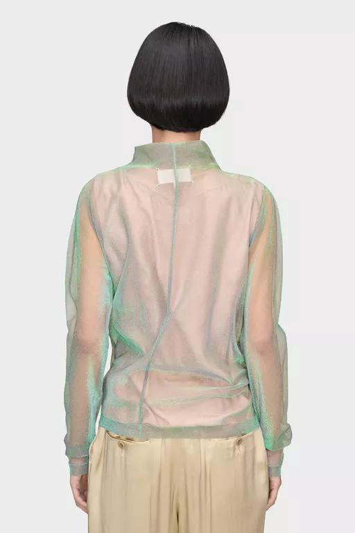 Shimmer Knit Draped Longsleeve - Knitwear