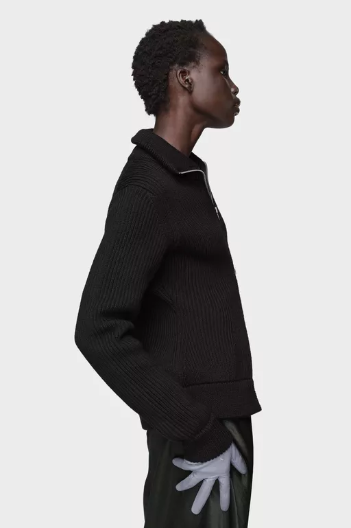 Wool zipped cardigan - Cardigan