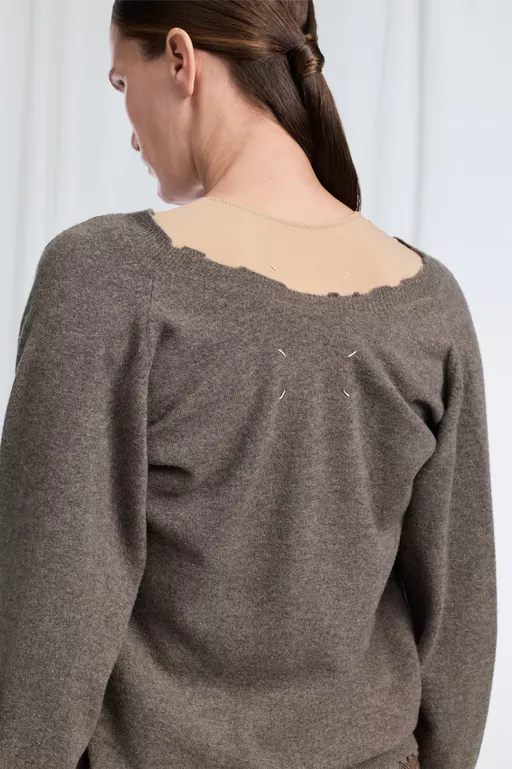 Draped V-Neck Sweater - V-neck