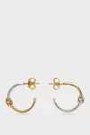Gold - Numeric diamond hoop earrings