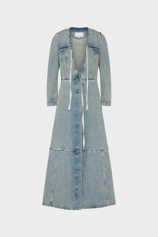 Denim Maxi Coat - Coats