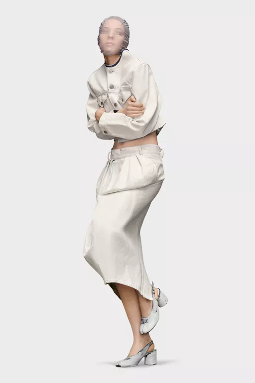 Denim Gathered Skirt - Skirts