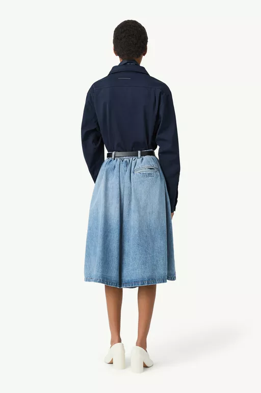 Numeric embroidery denim shorts - Shorts