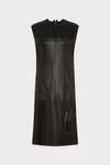 Black - Leather Midi Dress