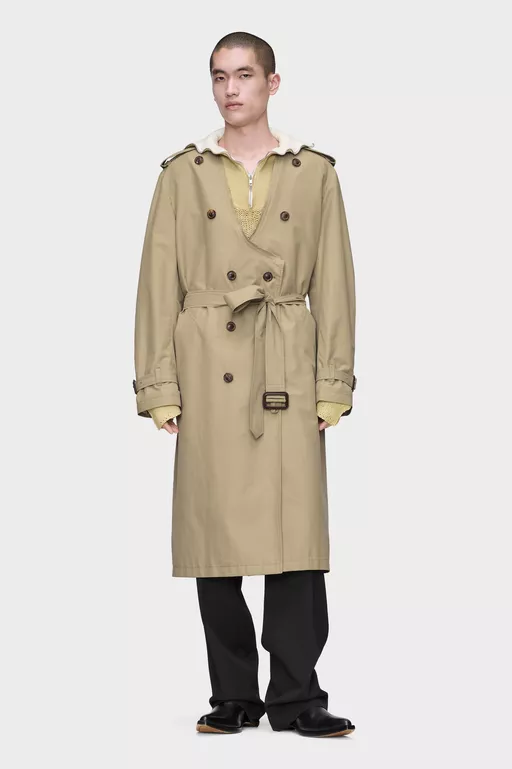 Folded Collar Trench Coat - Raincoats