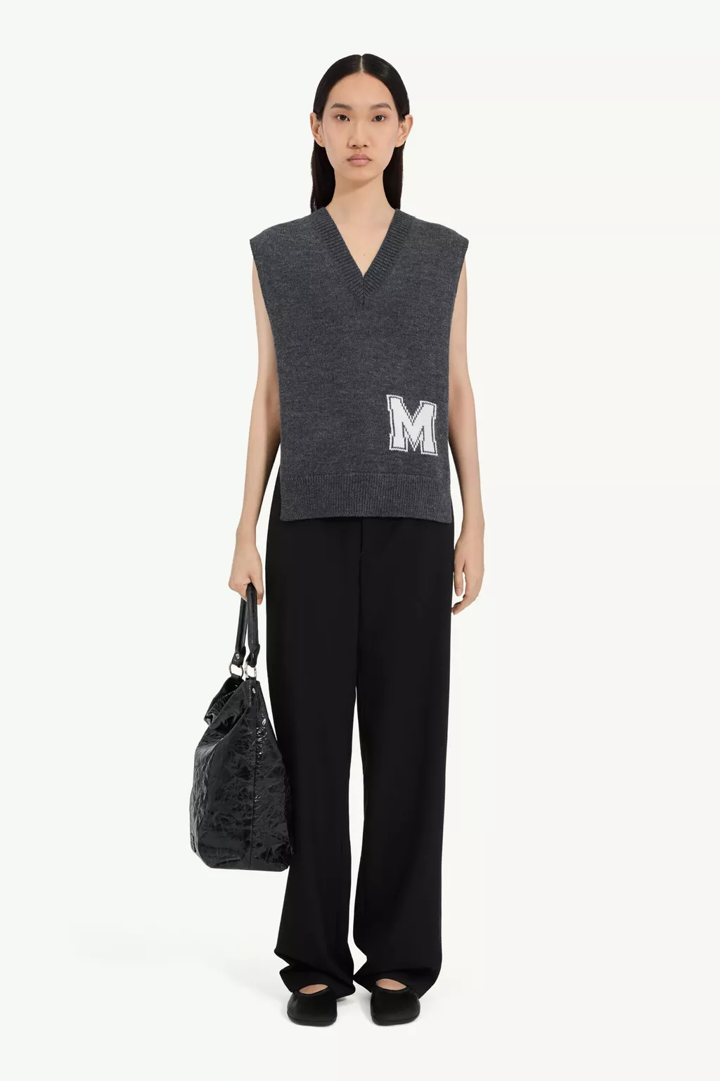 Dark grey Sleeveless knit vest | Maison Margiela Official