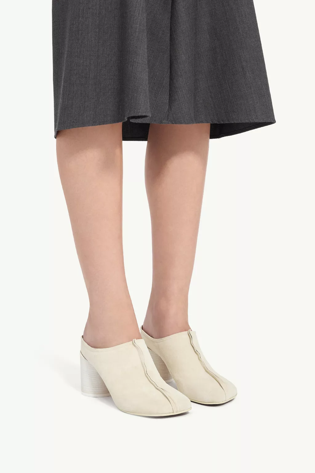 Brown Suede Anatomic stitch toe mule | MM6 Official