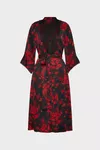 Red - Printed Midi Shirt Dress
