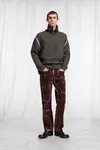 Adobe Brown - Flocked Denim Trousers