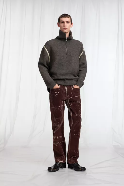 Flocked Denim Trousers - Denim