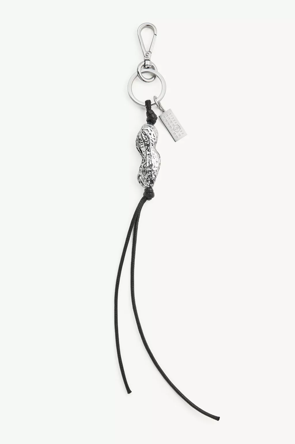 Gray Leather lanyard keyring | MM6 Official
