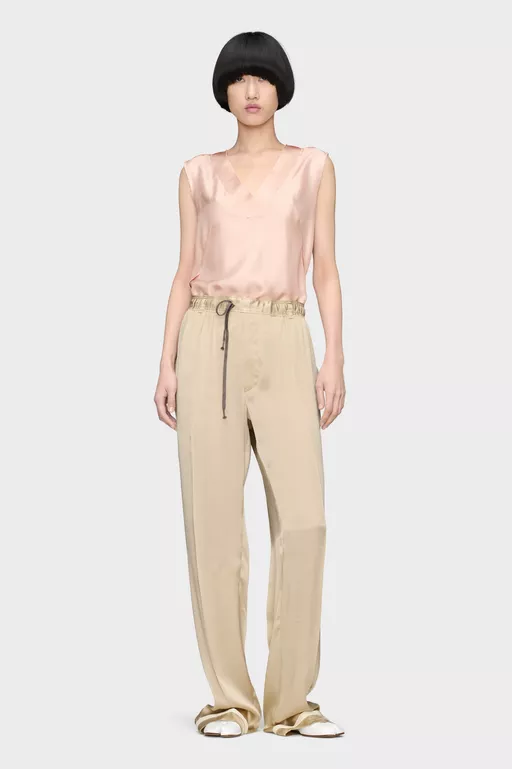 Silk V-Neck Top - Tops