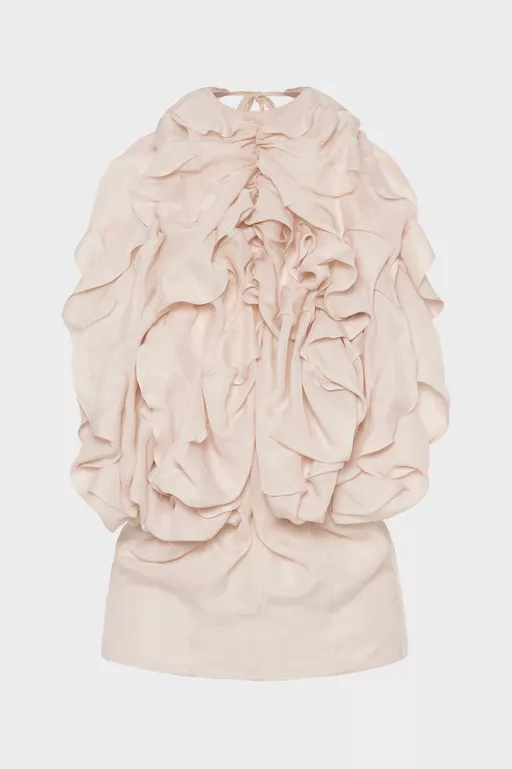 Ruffle Halter Top - Short-sleeved Top