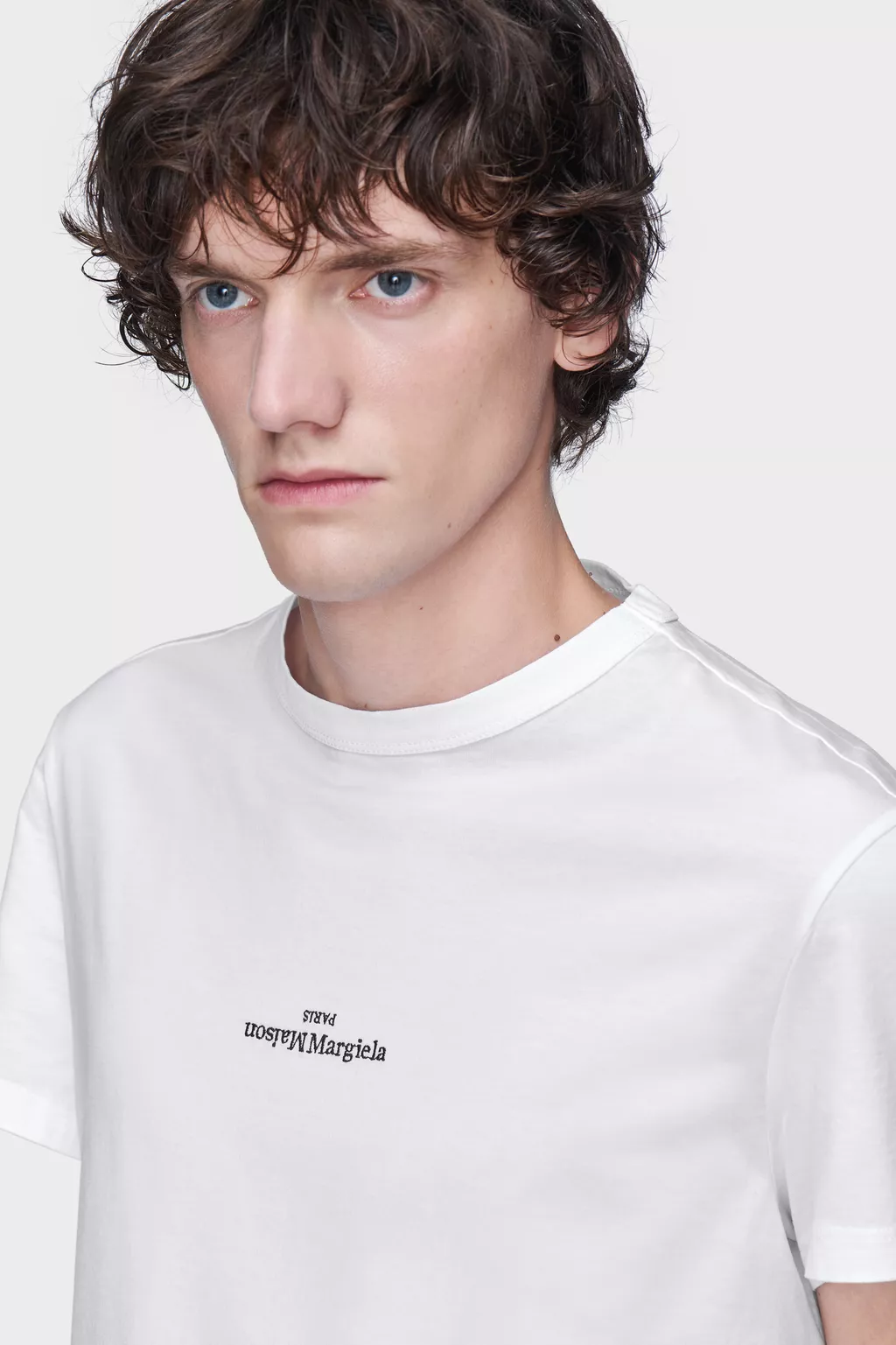 17SSMaison Margiela Replica Tシャツ　アーティザナル White Distorted logo T-shirt | Maison Margiela Official