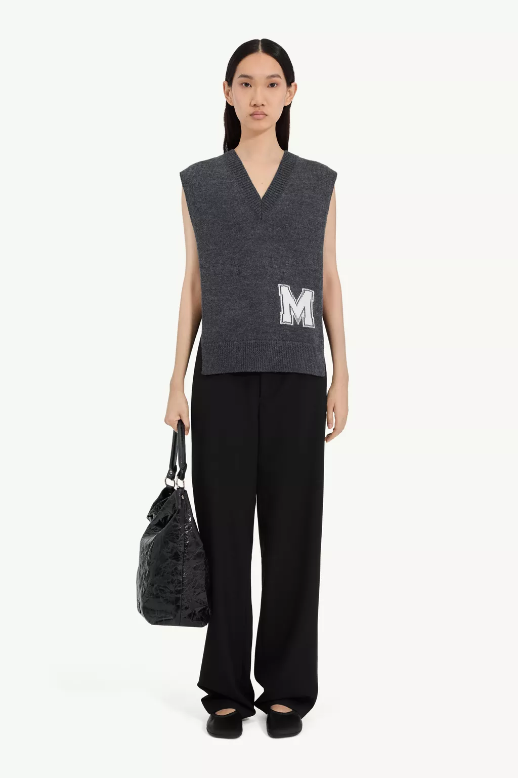 Dark grey Sleeveless knit vest | Maison Margiela Official