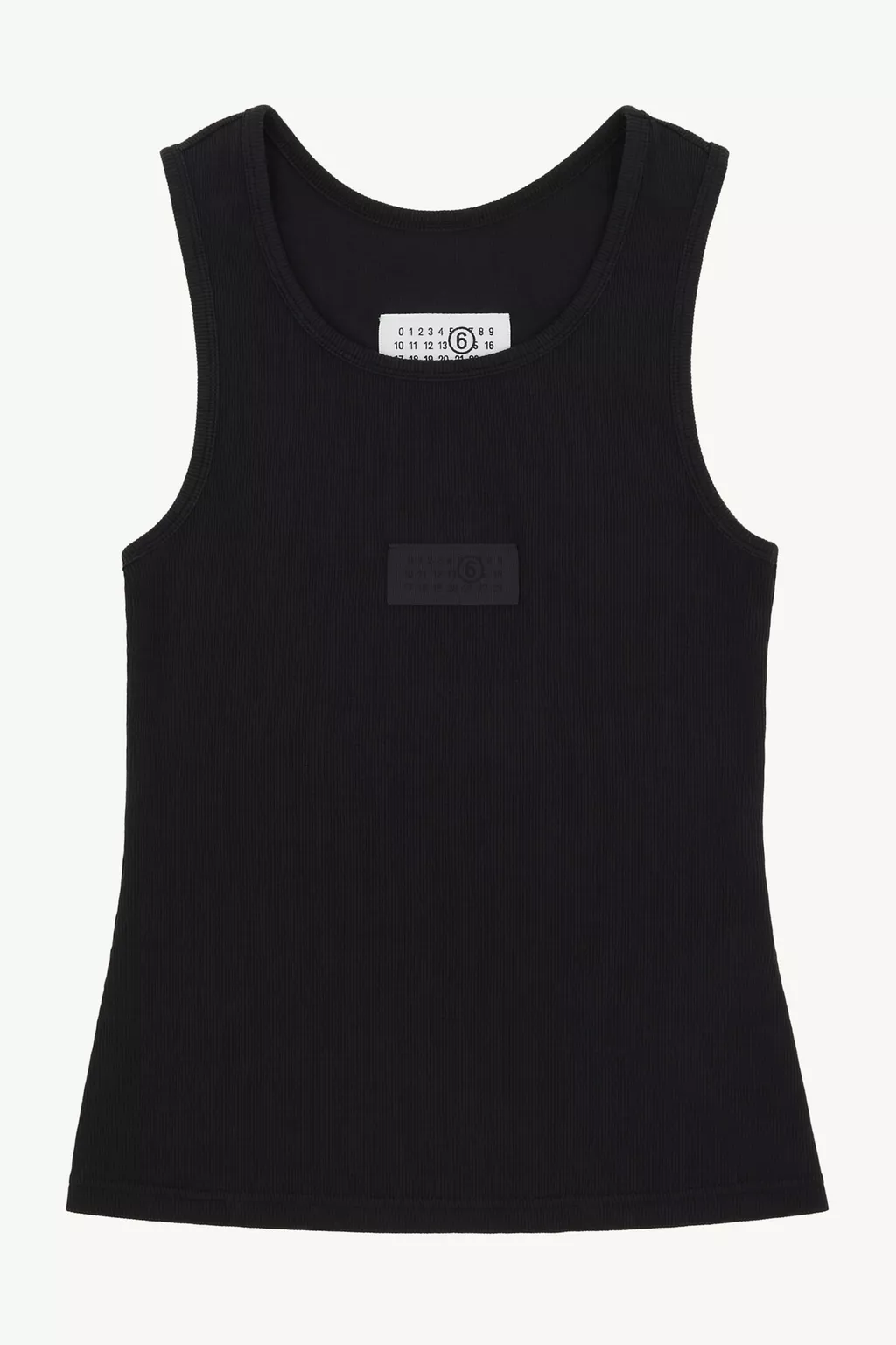 MM6 MAISON MARGIELA 黒タンクトップ Black Ribbed jersey tank top | MM6 Official