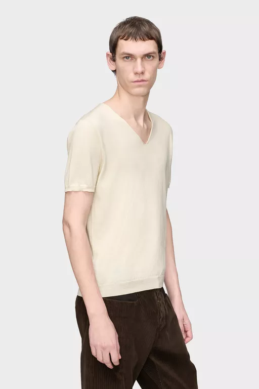 Cotton V-Neck Top - V-neck