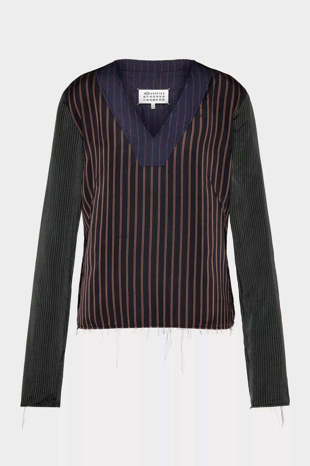 Blue and Black Printed Long-Sleeve Top | Maison Margiela Official