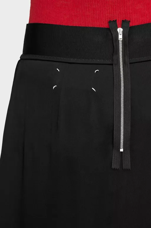 Washed Silk Satin Midi Skirt - Midi Skirts