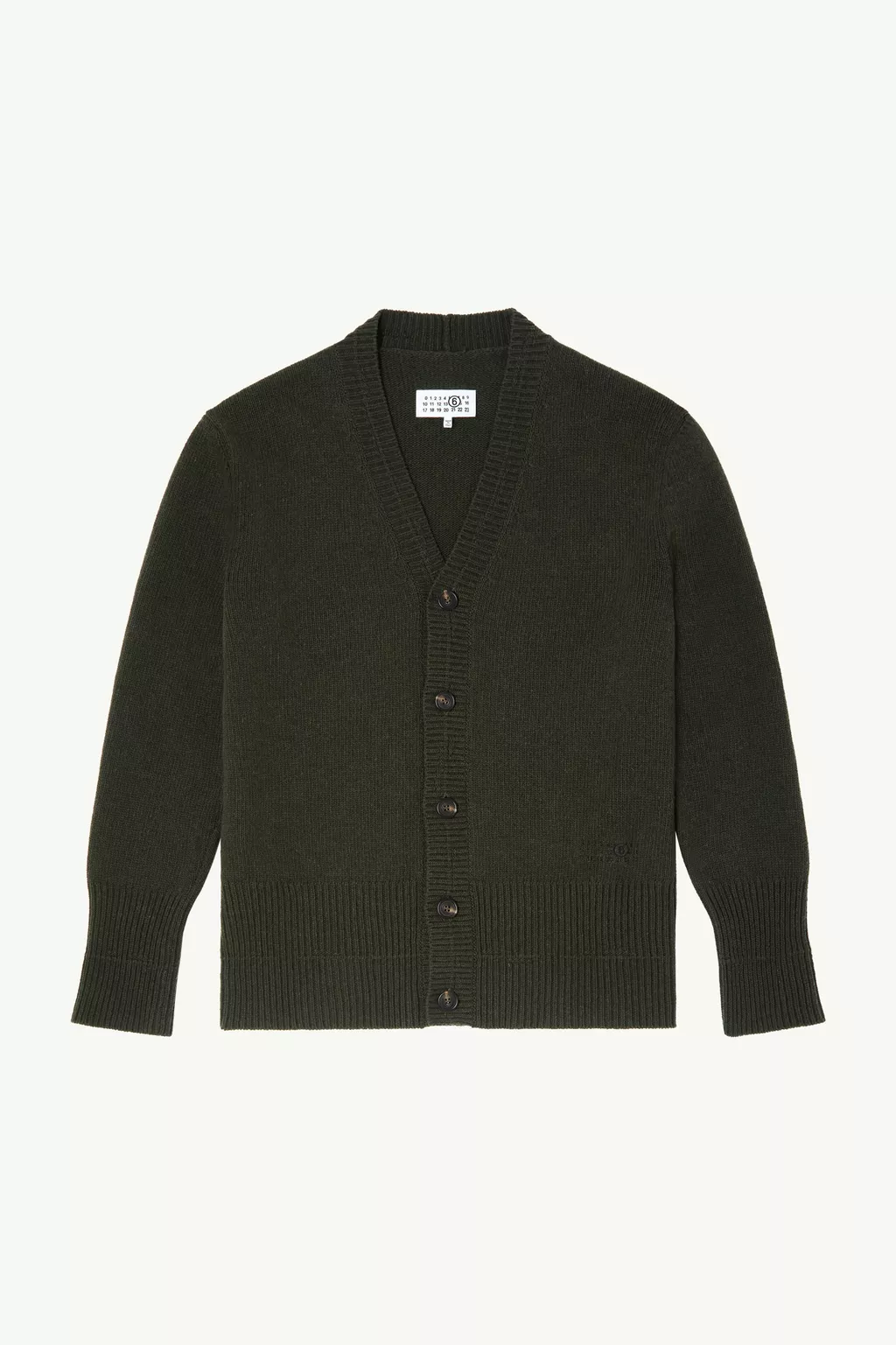 Yellow Wool V-neck cardigan | MM6 Official