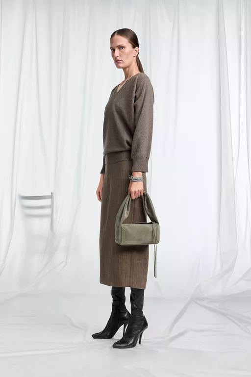 Draped V-Neck Sweater - V-neck