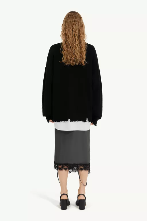 Distressed hem sweater - Knitwear