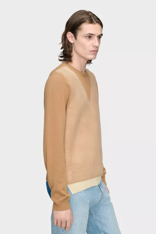 Fused Knit Wool Crewneck Sweater - Crewneck