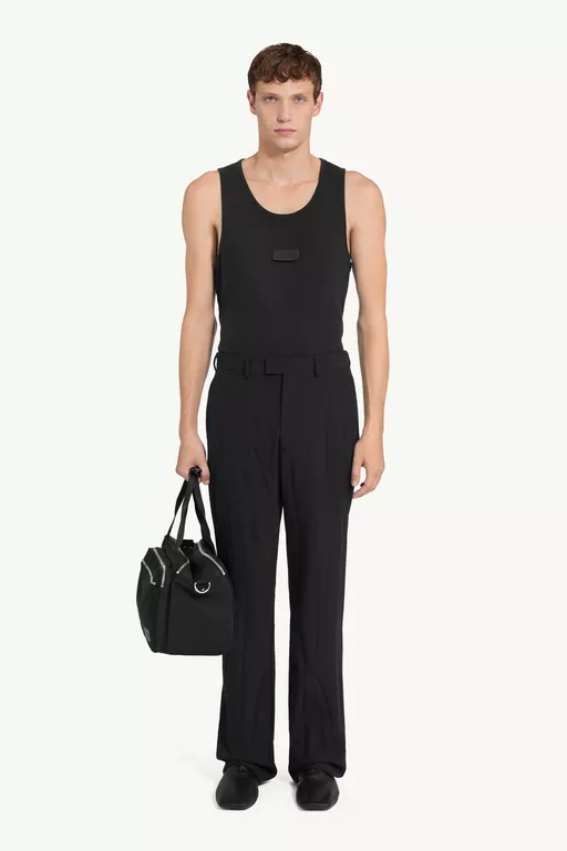 Zerknitterte Hose aus Wollmischgewebe - Hosen