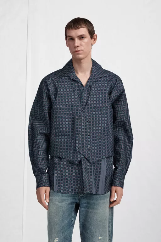Assemblage Silk Print Shirt - Long-sleeved Shirt