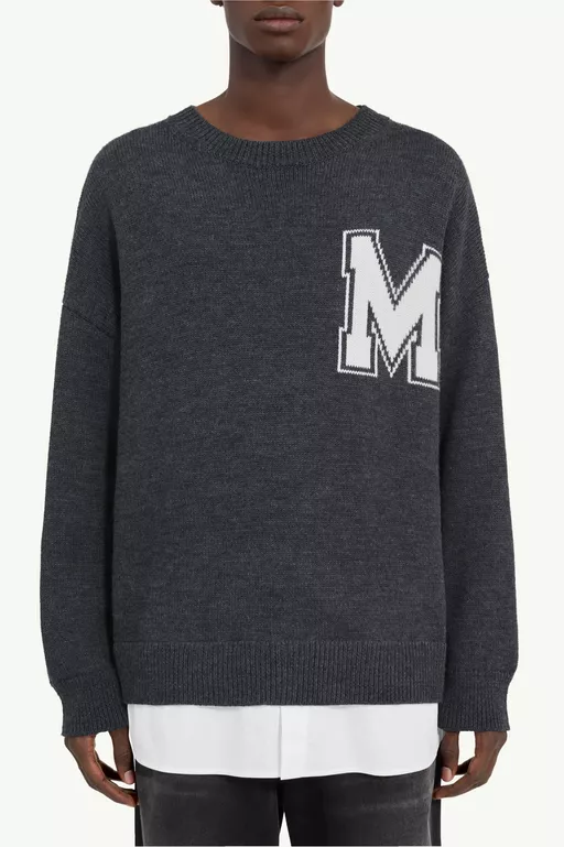 2-in-1 Strickpullover im College-Stil - Strickwaren